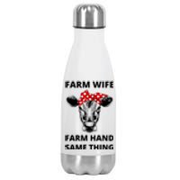 Farm Wife Farm Hand Same Thing Stainless Steel Insulated Water Bottle