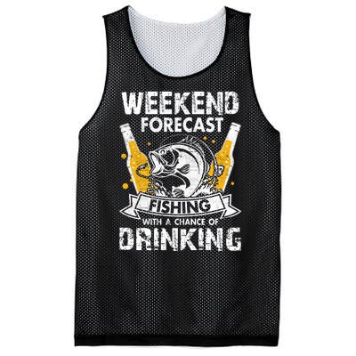 Funny Weekend Forcast Fishing With A Chance Of Drinking Mesh Reversible Basketball Jersey Tank