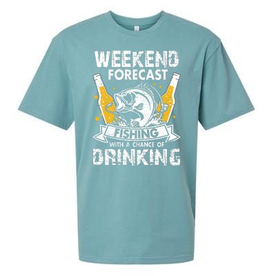 Funny Weekend Forcast Fishing With A Chance Of Drinking Sueded Cloud Jersey T-Shirt