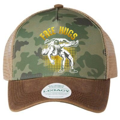 Funny Wrestling Free Hugs Legacy Tie Dye Trucker Hat