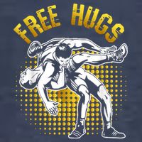 Funny Wrestling Free Hugs Vector Backpack