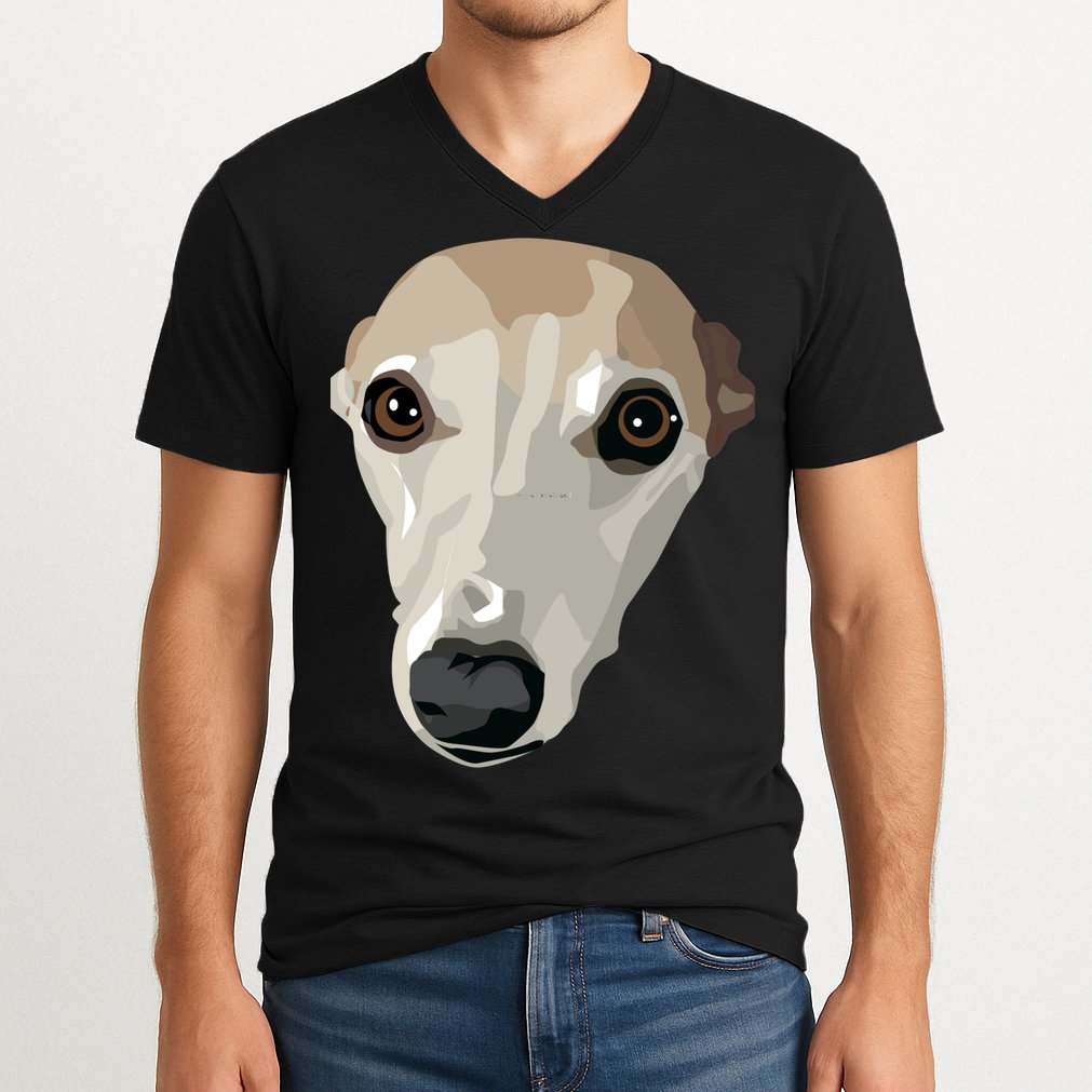 Fawn Whippet V-Neck T-Shirt
