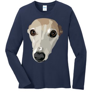 Fawn Whippet Ladies Long Sleeve Shirt