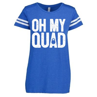 Funny Workout Fitness Saying Muscle Kettlebell I Oh My Quad Gift Enza Ladies Jersey Football T-Shirt