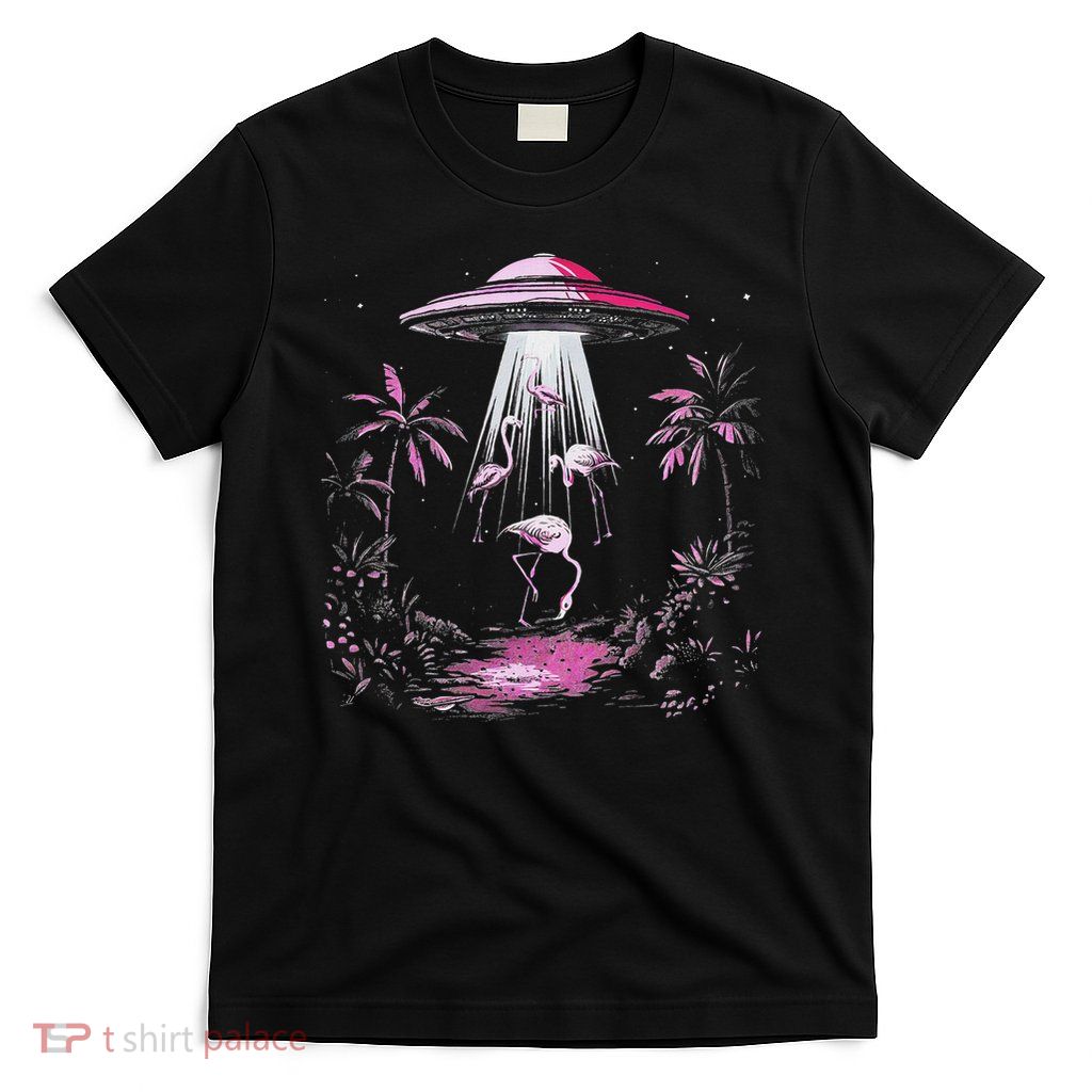 Flamingo Women Funny Alien Flamingo Ufo T-Shirt