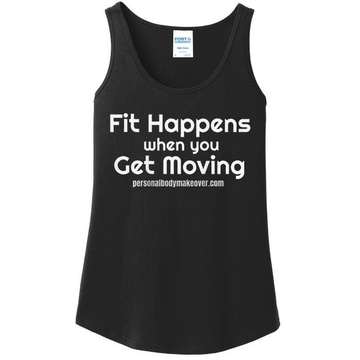 Fitness Workout Fit Happens When You Get Moving Ladies Essential Tank