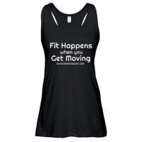 Fitness Workout Fit Happens When You Get Moving Ladies Essential Flowy Tank