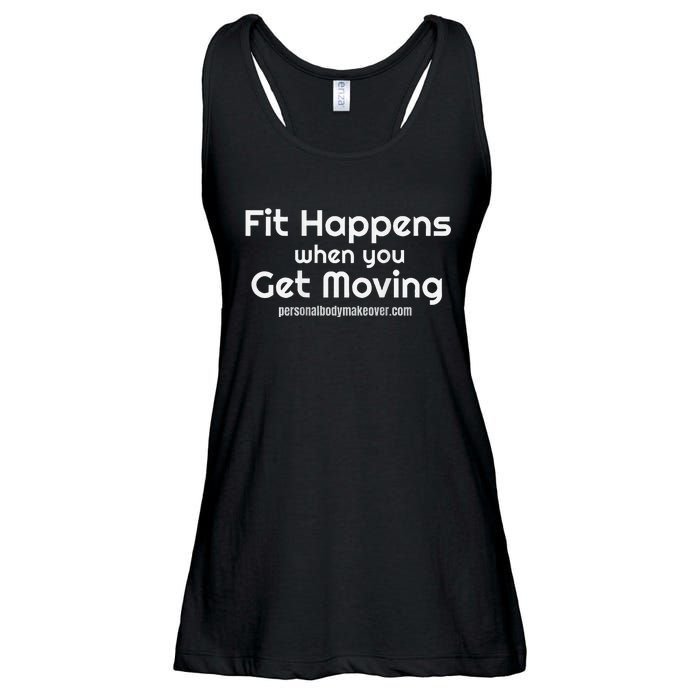 Fitness Workout Fit Happens When You Get Moving Ladies Essential Flowy Tank