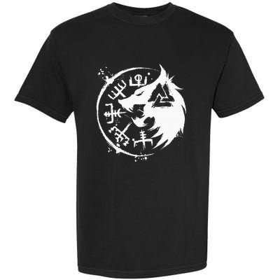 Fenrir Wolf Fenris Wolf Viking Vegvisir Valknut Garment-Dyed Heavyweight T-Shirt