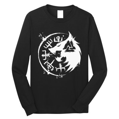 Fenrir Wolf Fenris Wolf Viking Vegvisir Valknut Long Sleeve Shirt