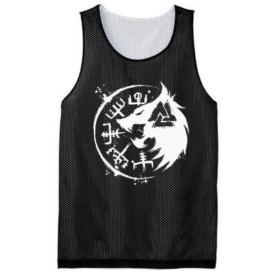 Fenrir Wolf Fenris Wolf Viking Vegvisir Valknut Mesh Reversible Basketball Jersey Tank