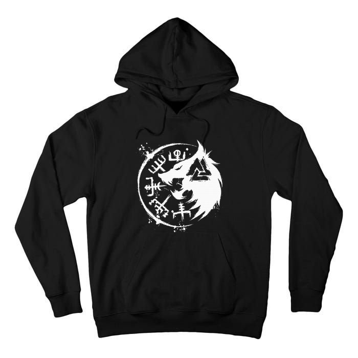 Fenrir Wolf Fenris Wolf Viking Vegvisir Valknut Tall Hoodie