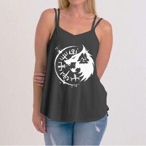 Fenrir Wolf Fenris Wolf Viking Vegvisir Valknut Women's Strappy Tank