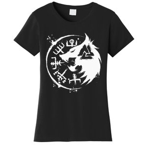 Fenrir Wolf Fenris Wolf Viking Vegvisir Valknut Women's T-Shirt