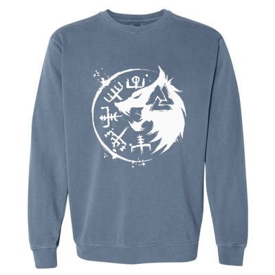 Fenrir Wolf Fenris Wolf Viking Vegvisir Valknut Garment-Dyed Sweatshirt