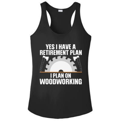 Funny Woodworking For Wo Retirement Carpenter Retired Ladies PosiCharge Competitor Racerback Tank