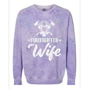 Firefighter Wife Funny Fire Fire Truck Graphic Cool Gift Colorblast Crewneck Sweatshirt