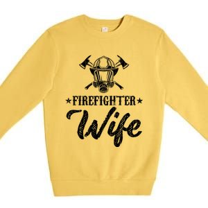 Firefighter Wife Funny Fire Fire Truck Graphic Cool Gift Premium Crewneck Sweatshirt