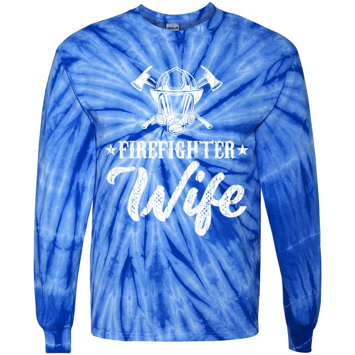 Firefighter Wife Funny Fire Fire Truck Graphic Cool Gift Tie-Dye Long Sleeve Shirt