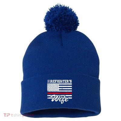 Firefighter's Wife Gift Pom Pom 12in Knit Beanie