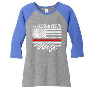 Firefighter's Wife Gift Women's Tri-Blend 3/4-Sleeve Raglan Shirt