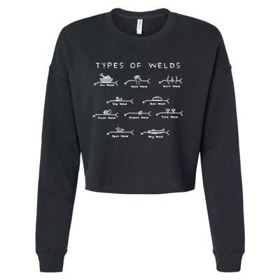 Funny Welding Gifts Ten Types Of Welds Welding Humor Cropped Pullover Crew