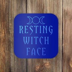 Funny Wiccan Goddess Moon Resting Witch Face Pagan Gift Coaster