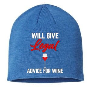 Funny Will Give Legal Advice Gift Wine Lover Lawyer Gift Sustainable Beanie