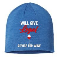 Funny Will Give Legal Advice Gift Wine Lover Lawyer Gift Sustainable Beanie