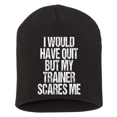 Funny Workout Gym Lifting Trainer Gift Fitness Outfit Short Acrylic Beanie