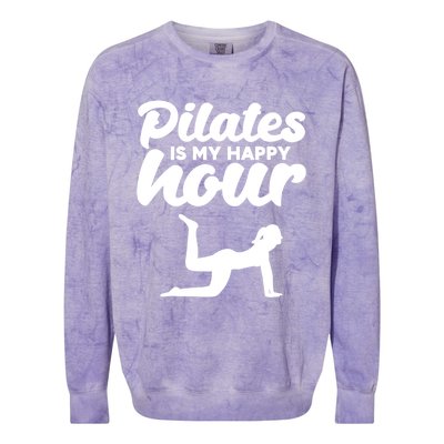 Fitness Workout Gym Yoga Pilates Is My Happy Hour Gift Colorblast Crewneck Sweatshirt