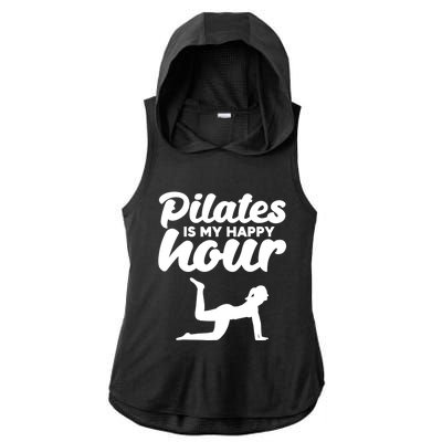 Fitness Workout Gym Yoga Pilates Is My Happy Hour Gift Ladies PosiCharge Tri-Blend Wicking Draft Hoodie Tank