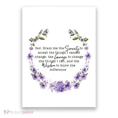 Floral Women Girl God Grant Me The Serenity Prayer Spiritu Poster
