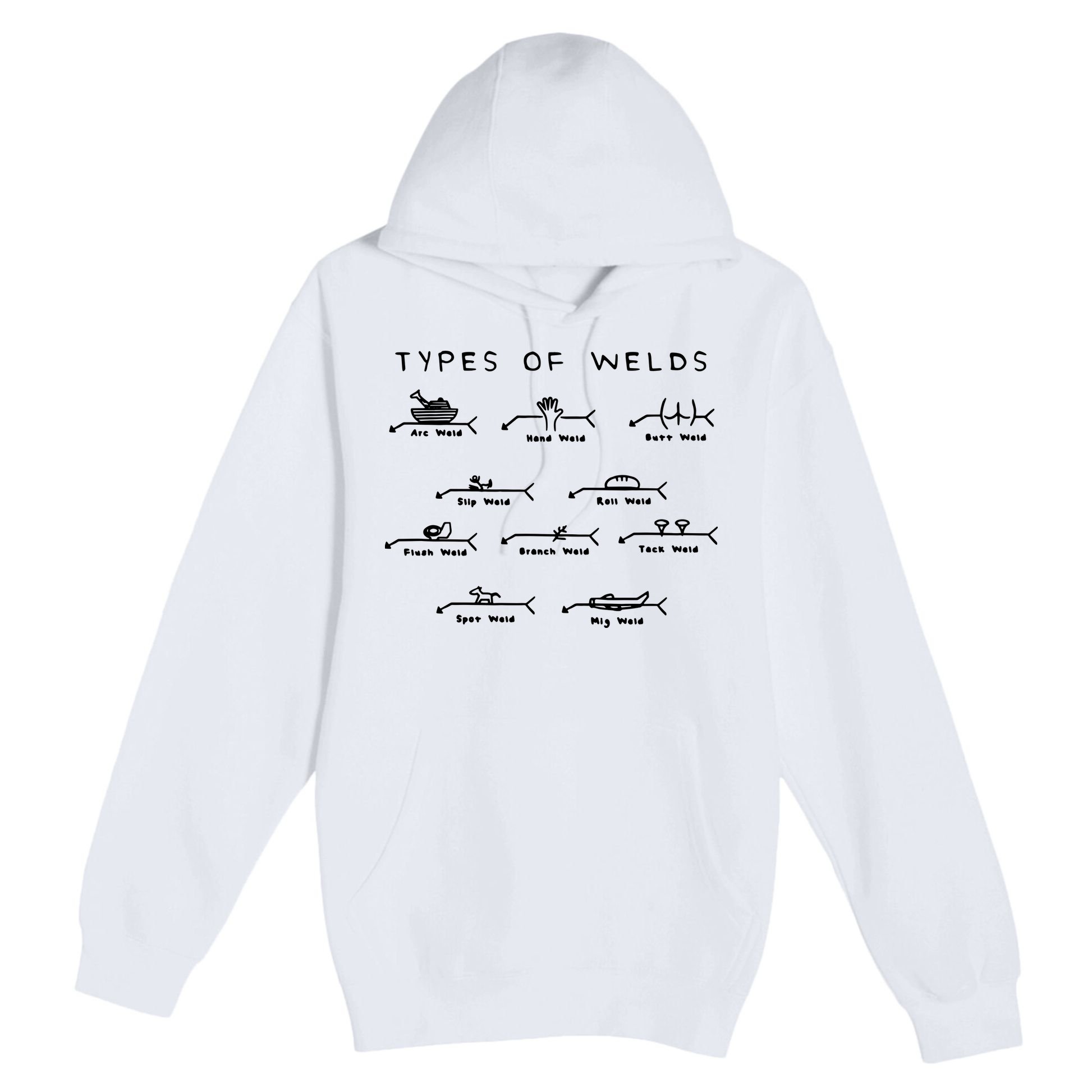 Funny Welding Gifts Ten Types Of Welds Welding Humor Premium Pullover Hoodie