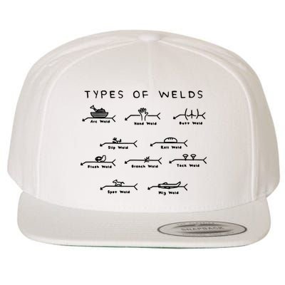 Funny Welding Gifts Ten Types Of Welds Welding Humor Wool Snapback Cap