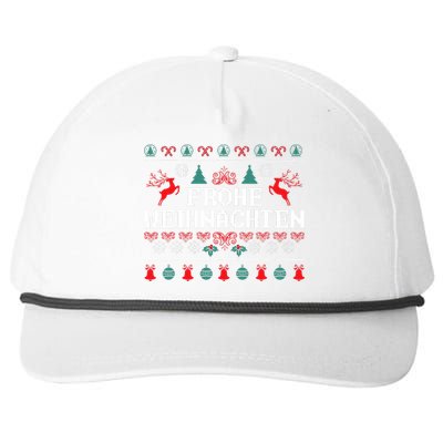 Frohe Weihnachten German Merry Christmas Holidays Germany Snapback Five-Panel Rope Hat