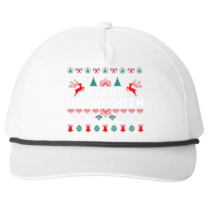 Frohe Weihnachten German Merry Christmas Holidays Germany Snapback Five-Panel Rope Hat