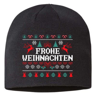 Frohe Weihnachten German Merry Christmas Holidays Germany Sustainable Beanie