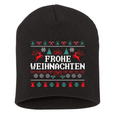 Frohe Weihnachten German Merry Christmas Holidays Germany Short Acrylic Beanie