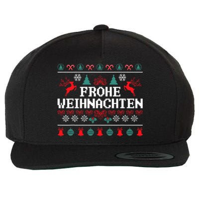 Frohe Weihnachten German Merry Christmas Holidays Germany Wool Snapback Cap