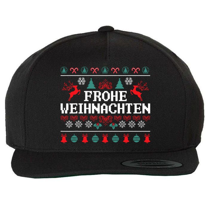 Frohe Weihnachten German Merry Christmas Holidays Germany Wool Snapback Cap