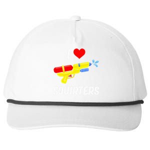 Funny Water Gun I Heart Squirters Funny I Love Squirters Snapback Five-Panel Rope Hat