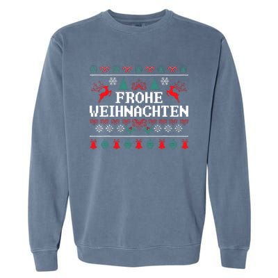 Frohe Weihnachten German Merry Christmas Holidays Germany Garment-Dyed Sweatshirt