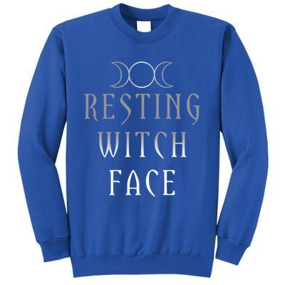 Funny Wiccan Goddess Moon Resting Witch Face Pagan Gift Sweatshirt