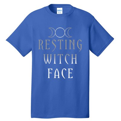 Funny Wiccan Goddess Moon Resting Witch Face Pagan Gift Tall T-Shirt