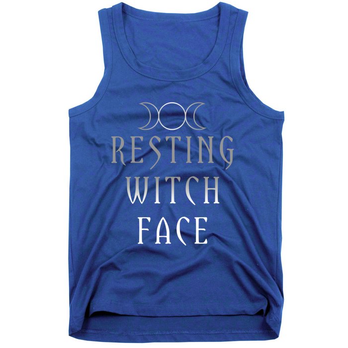 Funny Wiccan Goddess Moon Resting Witch Face Pagan Gift Tank Top