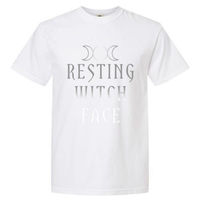 Funny Wiccan Goddess Moon Resting Witch Face Pagan Gift Garment-Dyed Heavyweight T-Shirt