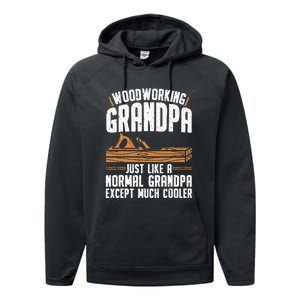 Funny Woodworking Grandpa Dad Performance Fleece Hoodie