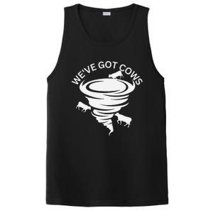 Funny WeVe Got Cows Tornado Storm Chaser PosiCharge Competitor Tank