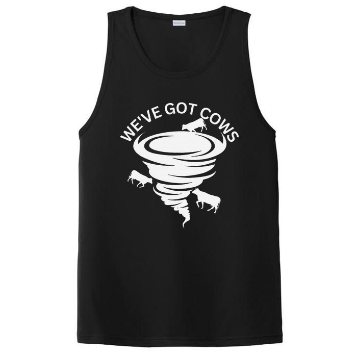 Funny WeVe Got Cows Tornado Storm Chaser PosiCharge Competitor Tank